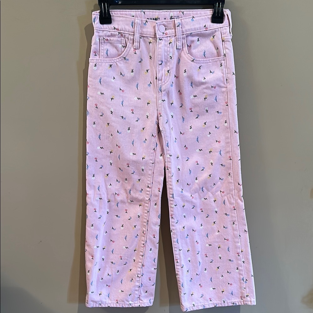 Old navy High-Waisted Embroidered Baggy Wide-Leg Jeans for Girls
